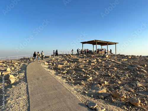 Promenade and Observation deck over the erosion crater Makhtesh Ramon photo