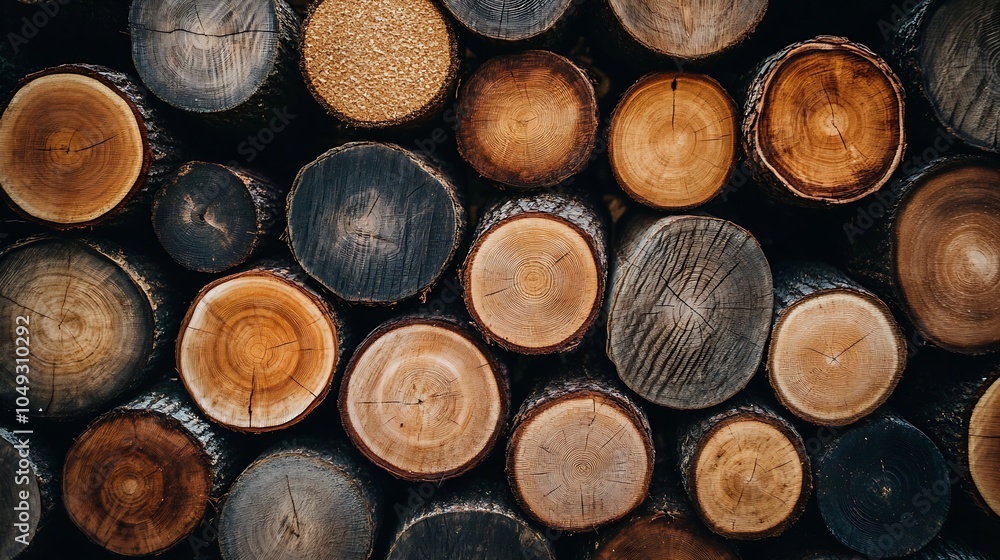 Closeup of Stacked Tree Logs with Rich Brown Tones for Rustic and Natural Decor : Generative AI Closeup of Stacked Tree Logs with Rich Brown Tones for Rustic and Natural Decor : Generative AI