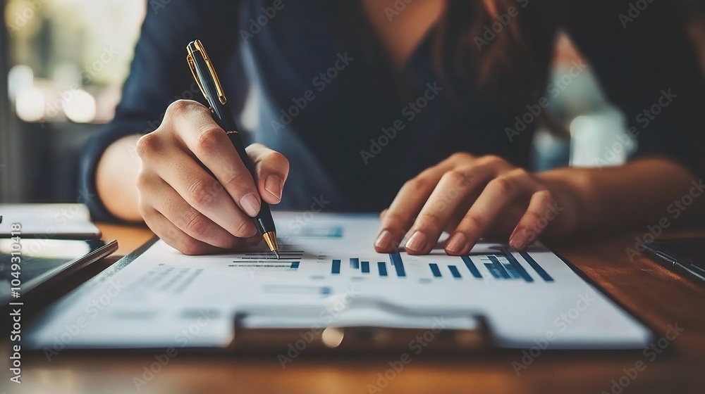 Business Partners Analyzing Financial Statistics Business Partners Analyzing Financial Statistics