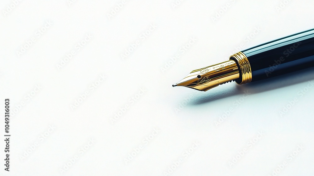 Elegant Gold and Black Ballpoint Pen Isolated on White Elegant Gold and Black Ballpoint Pen Isolated on White