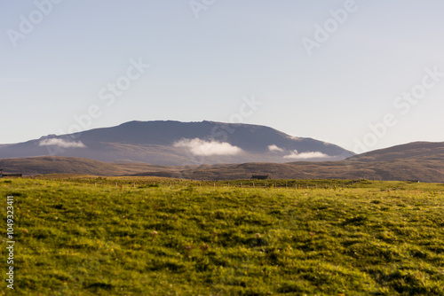 landscape with mountains and clouds