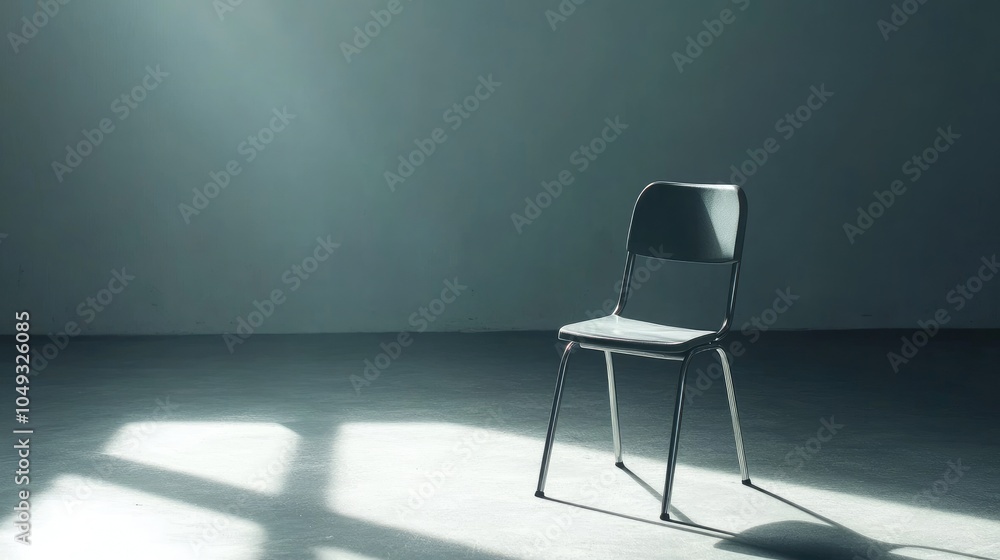 Empty Chair in Minimalistic Indoor Space Empty Chair in Minimalistic Indoor Space