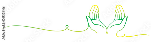 line art illustration of praying hands