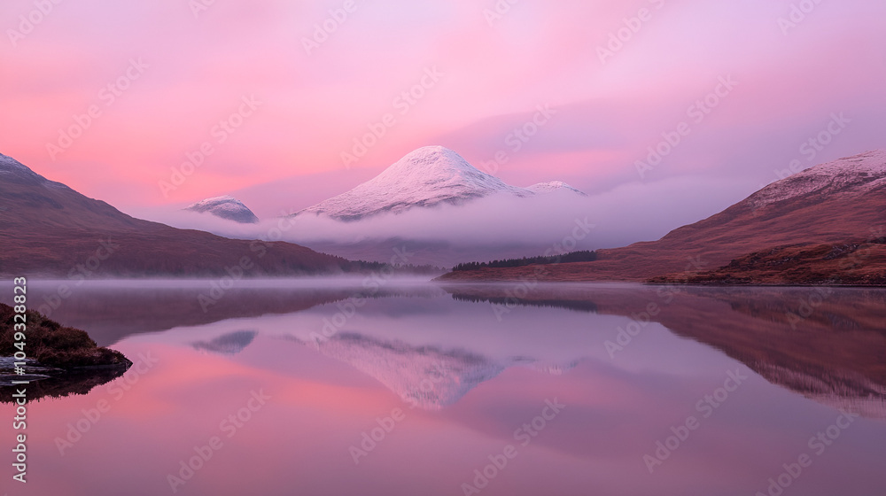 Misty Mountain Lake at Sunrise Misty Mountain Lake at Sunrise