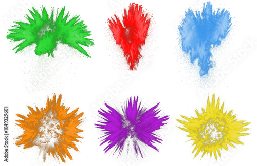 Wallpaper Mural Set lgbtq rainbow crimson green blue orange yellow color powder dust paint explosion PNG transparent background isolated. Celebration, colorful festival, anniversary Torontodigital.ca