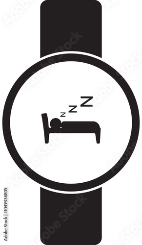 An illustration of a smartwatch icon displaying a sleep time reminder