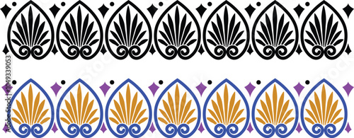 Floral border in medieval style. Ornament of interwoven stems, foliage, and flowers. Vector edging, design elements, and page decoration	