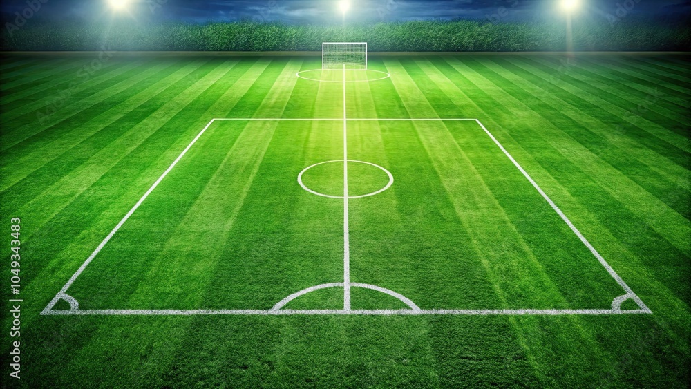 Obraz premium Vibrant green grass covering a soccer field, green, grass, soccer field, vibrant, lush, sports, outdoors, competition, leisure
