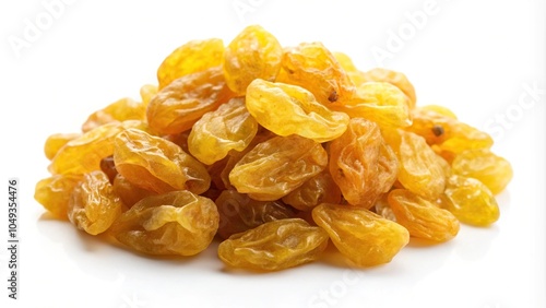 yellow sultana raisin on white background with leading lines
