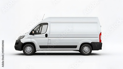 A white delivery van parked against a plain white background.