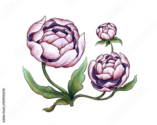 Untitled ArFlower Collection Illustration with Transparent Background. Colorful Spring Floral Set twork