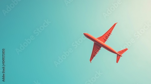 Wallpaper Mural Red Airplane in Clear Sky Above Torontodigital.ca