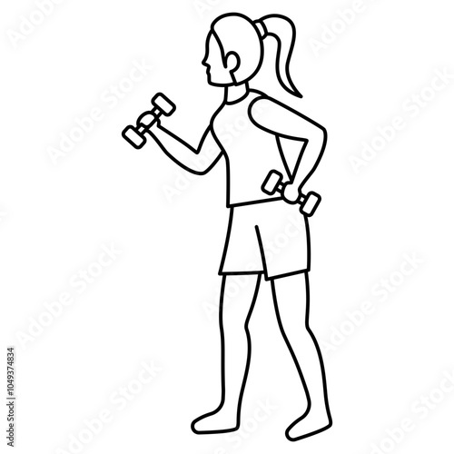 girl exercise with dumbbells