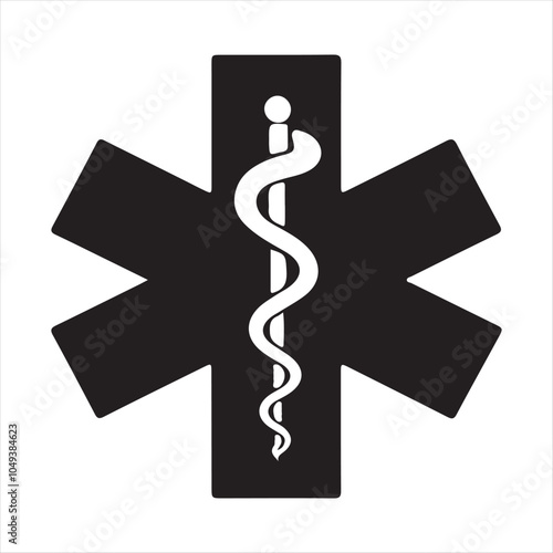 caduceus medical symbol on white background