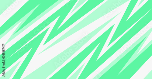 sport green banner design with zig zag line pattern