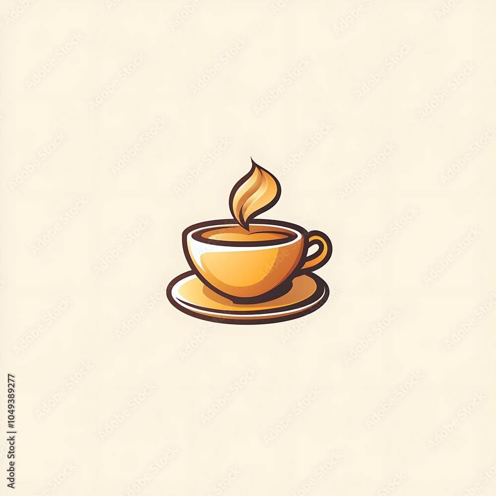 Obraz premium Warm Coffee Cup Logo Design for Cozy Spaces