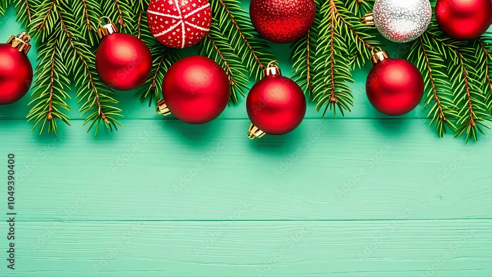 christmas tree and balls decoration christmas tree and balls decoration