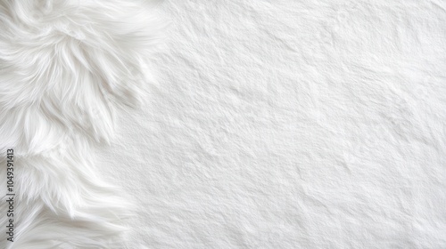 Soft white fur texture background with empty space for text