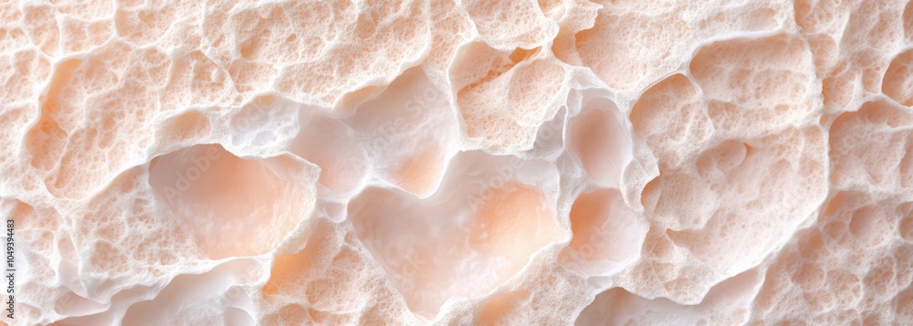 Close-up of delicate foam structure with soft cream and white textures Close-up of delicate foam structure with soft cream and white textures