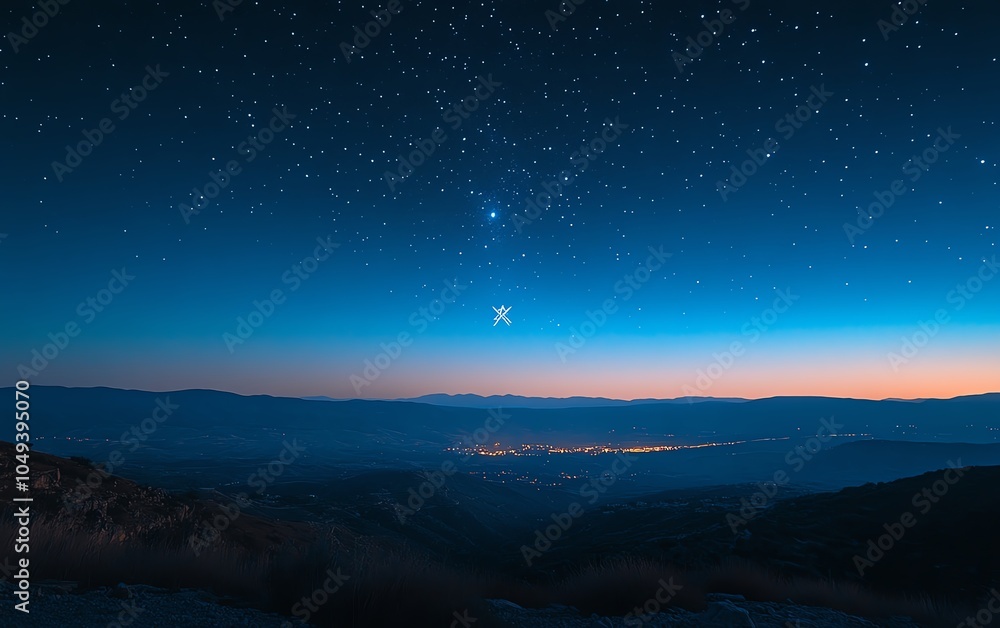 Gentle lighting in the form of the Star of David, illuminating the sky, a minimalistic expression of prayer for Israel Gentle lighting in the form of the Star of David, illuminating the sky, a minimalistic expression of prayer for Israel
