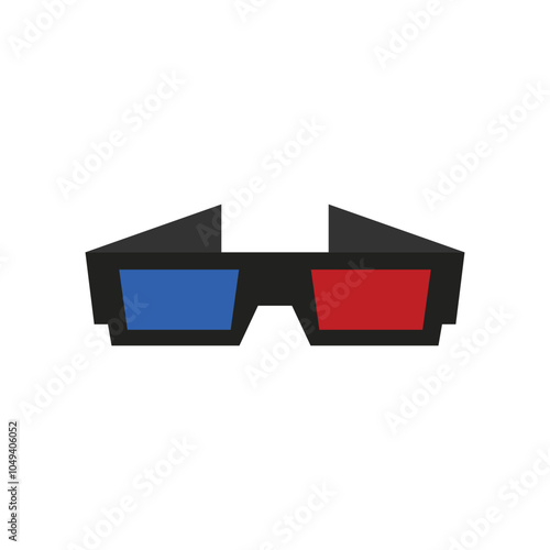 Illustration eyeglass 3d movie with blank background