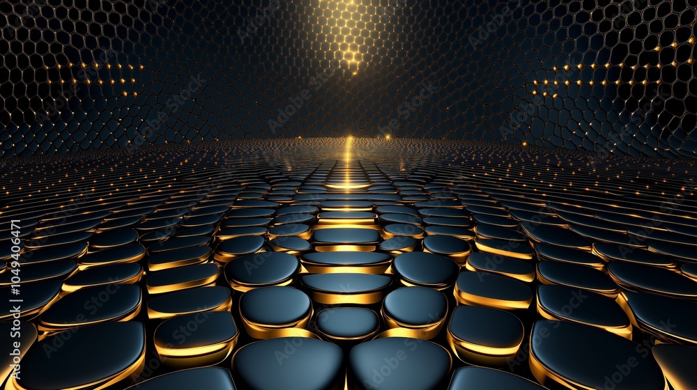 Obraz premium Abstract Black and Gold Geometric Pattern Background