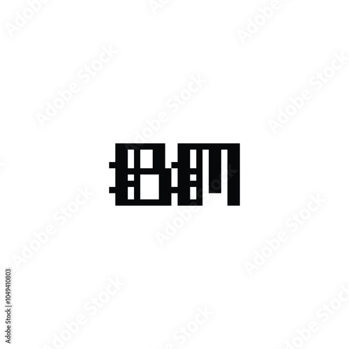 BM monogram logo design letter text name symbol monochrome logotype alphabet character simple logo