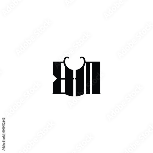 BM monogram logo design letter text name symbol monochrome logotype alphabet character simple logo