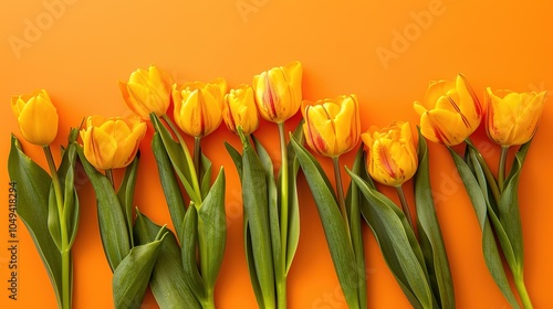 Spring Simple Decoration in the Background - a fresh and charming visual. The spring simple decoration in the background creates an inviting and delightful seasonal scene.