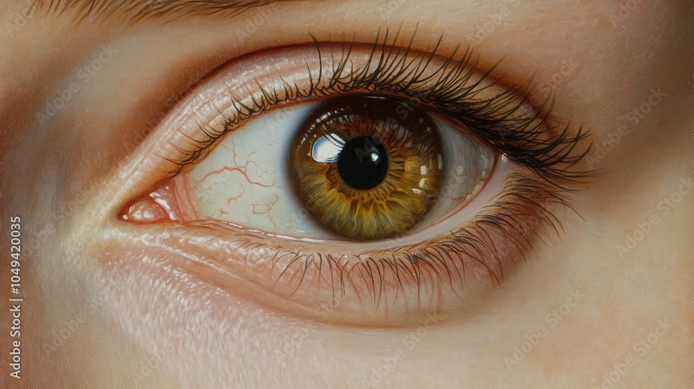 Fototapeta premium Detailed Close-Up of a Brown Eye