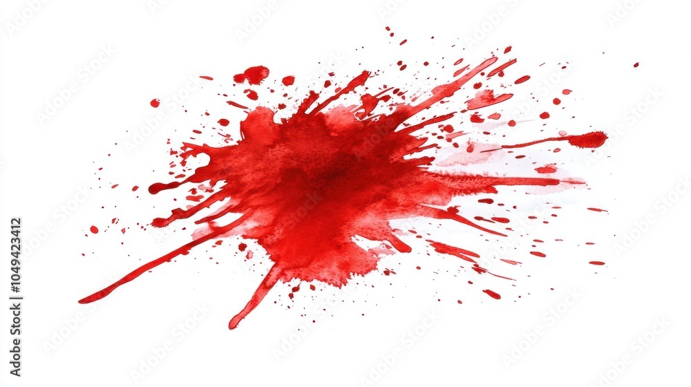 A vibrant red paint splash on a white background, suggesting creativity and artistic expression. A vibrant red paint splash on a white background, suggesting creativity and artistic expression.