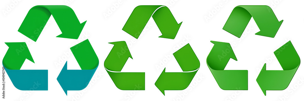 Fototapeta premium Creative Recycling Symbols Isolated on Transparent Background for Eco-Friendly Design Projects