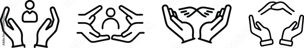 Obraz premium Hand Gesture Icon Set vector file,