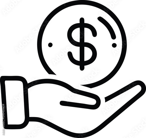 Money outline vector Icon,