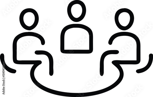 Group Discussion Icon Set, meeting outline icon set vector file,