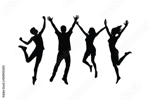 Dancer Silhouettes Vector on White Background – Dynamic Hip-Hop and House Dance Illustration for Urban and Youthful Energy