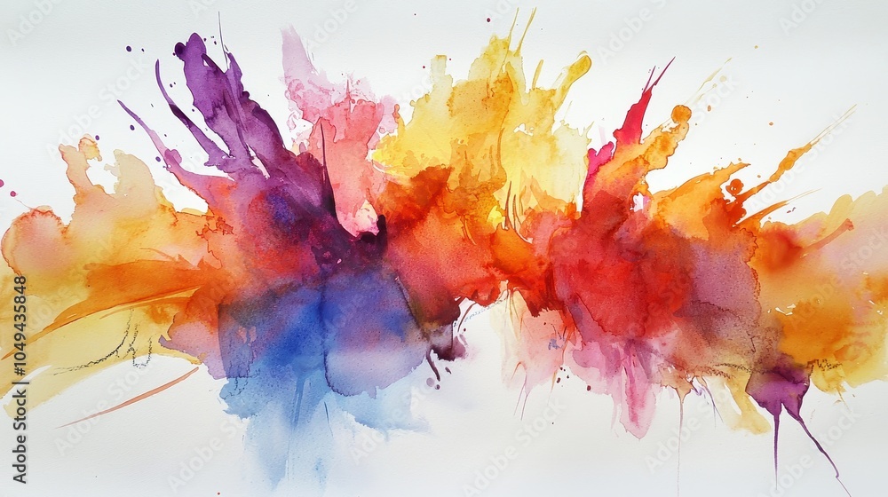 Fototapeta premium Vibrant Abstract Watercolor Splash Art