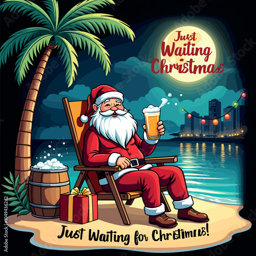 Just weting for Christmas Cheers. vector design for social media