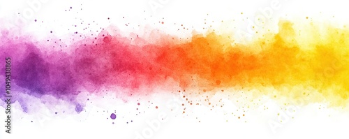 Abstract Watercolor Background with Purple, Red, Orange and Yellow Colors.