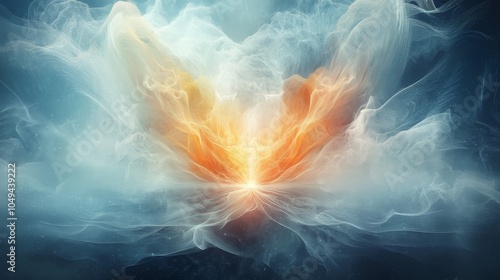Vibrant Energy Flow in Abstract Spirituality, a 3D illustration depicting colorful patterns and dynamic movement in a spiritual context