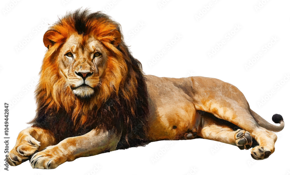 Obraz premium PNG Painting of a lion wildlife animal art.