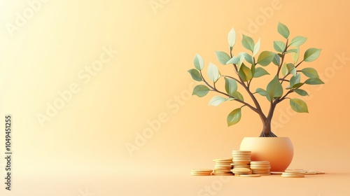 Obraz na płótnie Dividend Dreams, an engaging 3D illustration showcasing strategies for passive income and portfolio growth in finance w salonie