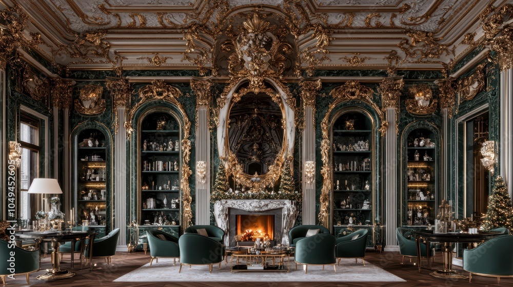 Obraz premium Luxurious interior design of a grand room showcases opulent architecture and elegant decor
