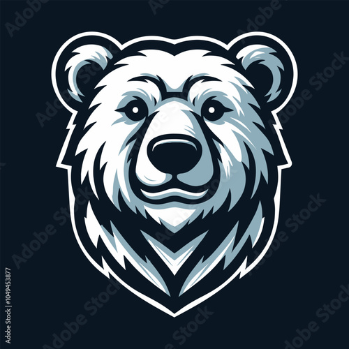 Polar bear head mascot logo vector