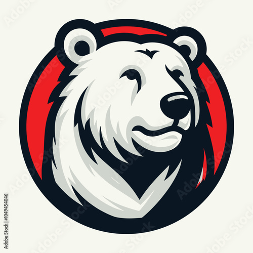 Polar bear head mascot logo vector