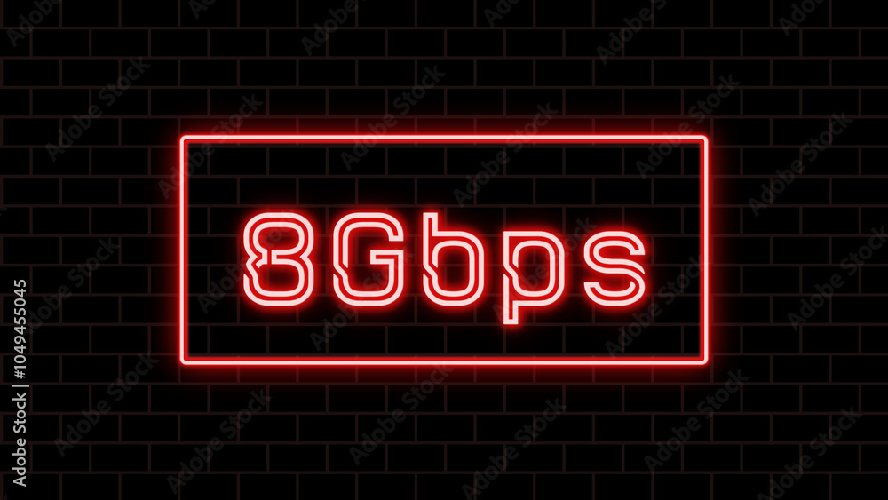8Gbps のネオン文字 8Gbps のネオン文字