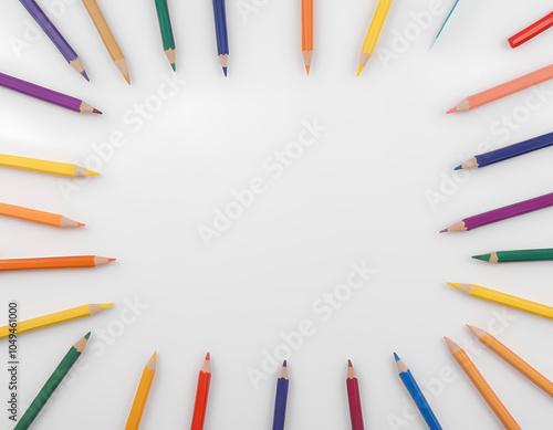 A Blank White Sheet of Paper With Colorful Pencils Around It