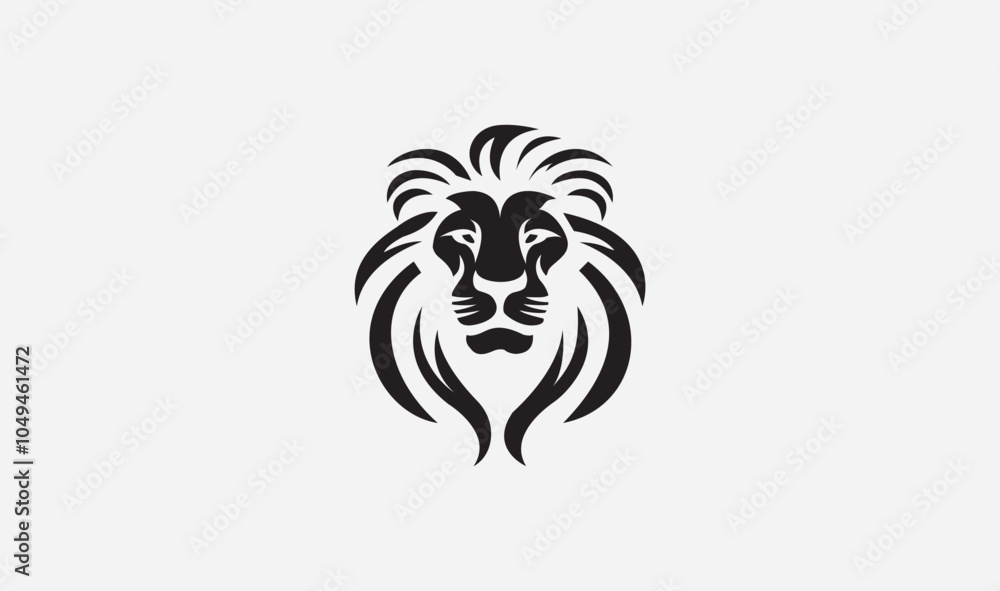 Fototapeta premium Majestic Lion Face Silhouette Stunning Vector Art for Your Projects