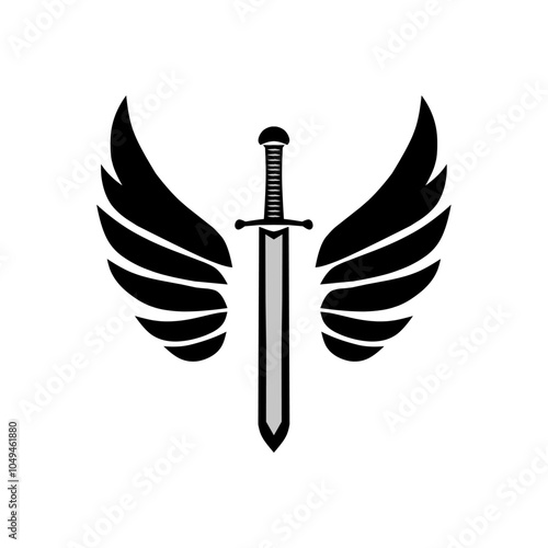 simple black and white trending sword vector