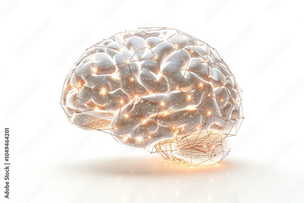 Futuristic digital brain with neural network Futuristic digital brain with neural network